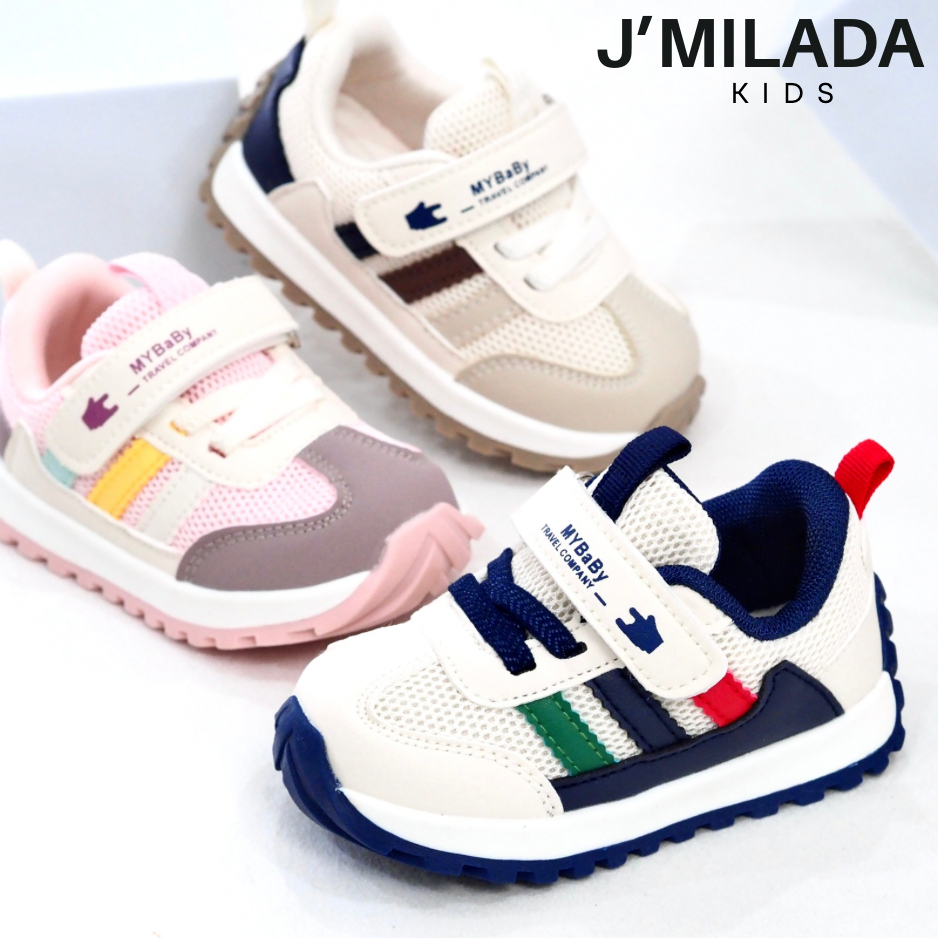J'Milada Kids รองเท้าผ้าใบเด็ก รองเท้าเด็กผู้ชาย รองเท้าเด็กผู้หญิง วัยหัดเดิน-2 ขวบ นุ่ม เบาสบาย คุณภาพพรีเมี่ยม (MY18)