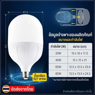 หลอดไฟ LED ขั้ว E27 ประหยัดพลังงานสูง ประหยัดไฟ 85%