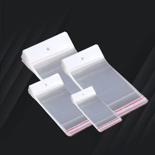 COZII 100 ชิ้นโปร่งใสซีลกาวตนเองถุงเก็บพลาสติก OPP Pack กระเป๋าแขวนหลุมถุงบรรจุภัณฑ์ขายปลีก