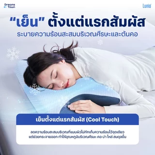[แพ็คคู่2ใบ] Lunio หมอนหนุน หมอนสุขภาพ ทรงผีเสื้อ ออกแบบมีส่วนโค้งเว้ารับต้นคอ กันตกหมอน รุ่น HyperCool Ergonomic