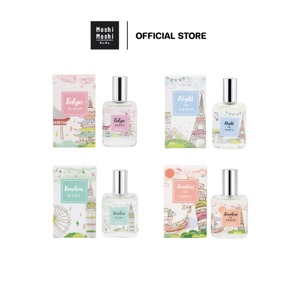 Moshi Moshi น้ำหอมโมชิโมชิ กลิ่นหอมละมุน 15 ml. รุ่น MOT99951591-012, 067-069