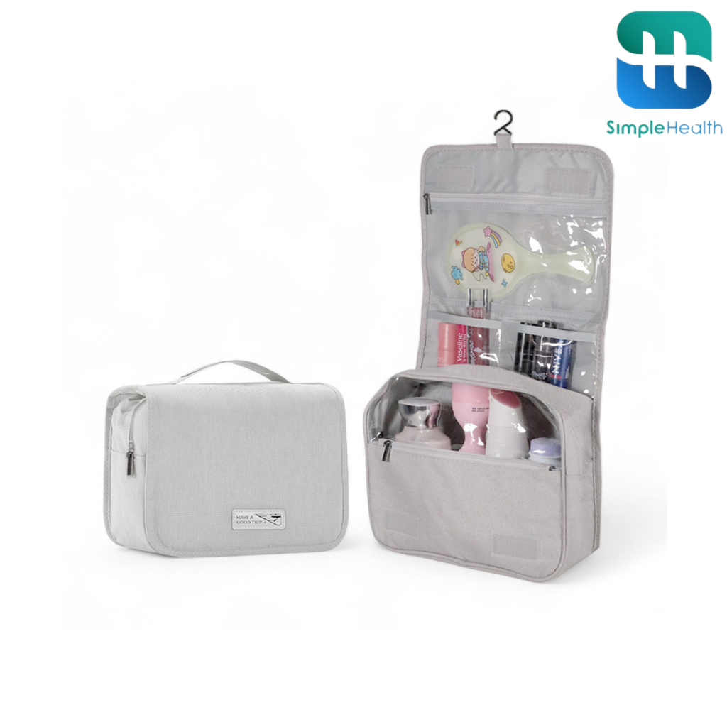 Simple Healthcare กระเป๋าเก็บของ กระเป๋าอาบน้ำ wash bag พับได้ แขวนผนังได้ กระเป๋าใส่อุปกรณ์อาบน้ำ