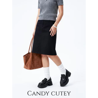 Candy Cutey Penny Loafer ดีไซน์คลาสสิก พื้นหนาเสริมส้นเล็กน้อย ทรงสุภาพ ใส่ทำงานได้