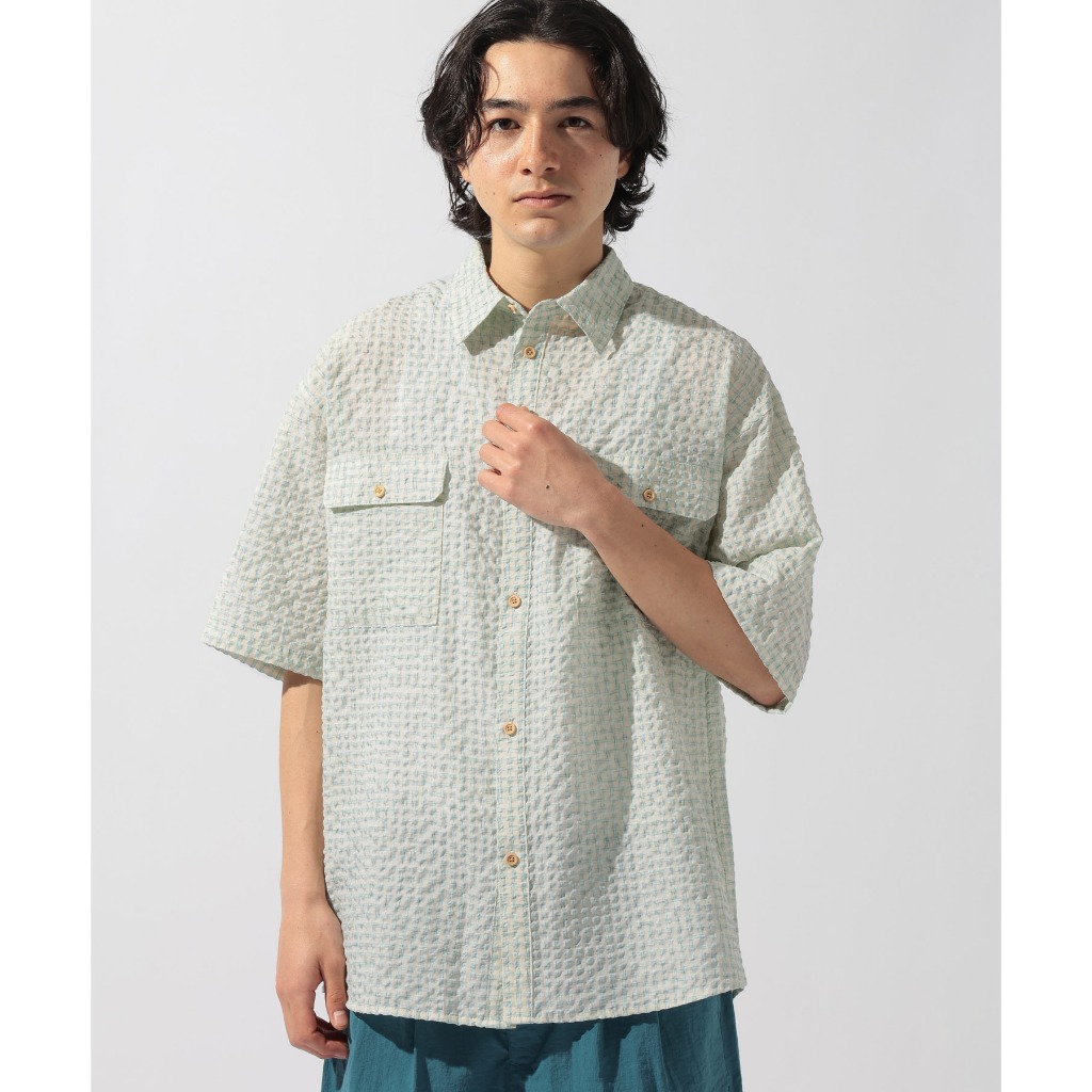 niko and ... เสื้อเชิ้ต ผ้าแห้งไว Kasure Check Soccer Half Sleeve Shirt