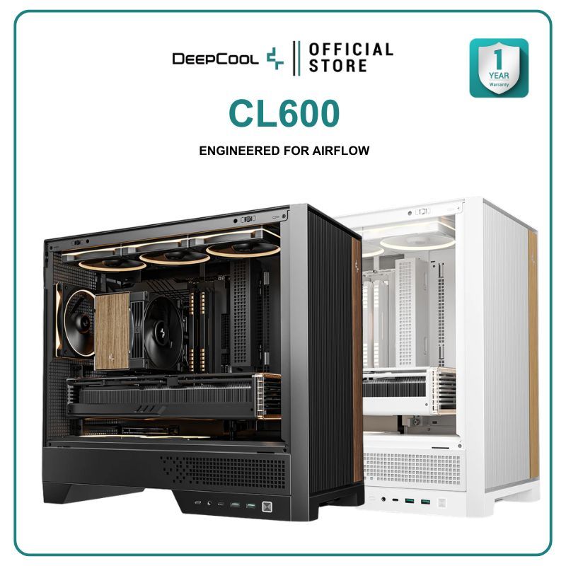 เคสคอมพิวเตอร์ DEEPCOOL - PC CASE ATX CL600 BLACK / CL600 WHITE รับประกันสินค้า 1 ปี