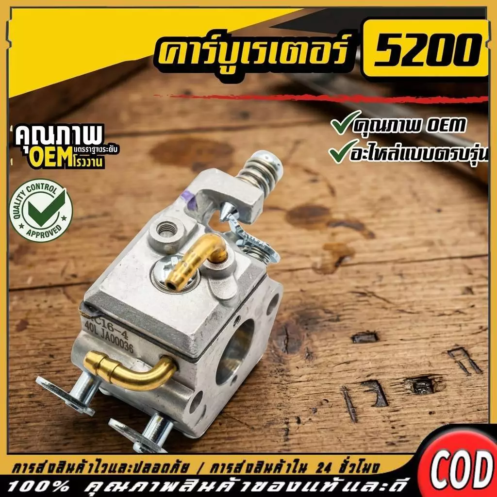 คาบูเลื่อยยนต์ 5200/5800 แท้ตรงรุ่น สำหรับเลื่อยยนต์ 5200 และ 5800 เท่านั้น อะไหล่เลื่อยยนต์คุณภาพดี ราคาถูก