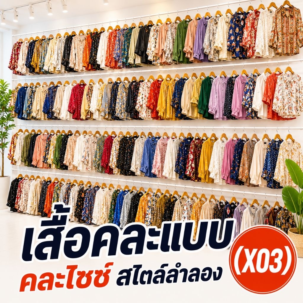 X03🌻รวมแบบเสื้อใส่ลำลอง คละไซส์ 🌻 เสื้อแฟชั่น สาวอวบ โอเวอร์ไซส์ 🌻งานแบรนด์สวยใหม่ คัดเกรดพรีเมี่ยม 🌻(XA103)