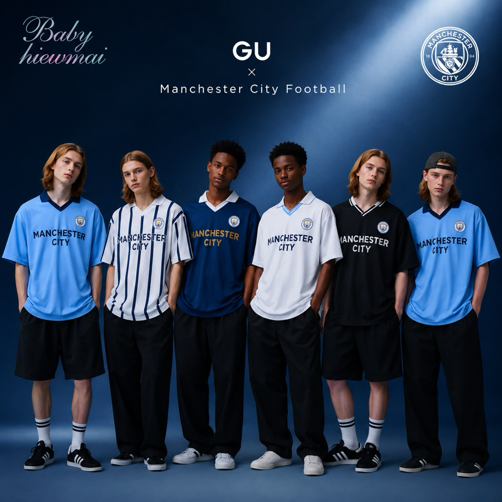 พร้อมส่ง | GU x Manchester City - babyhiewmai เสื้อแมนเชสเตอร์ซิตี้ พิเศษลิขสิทธิ์แท้จากญี่ปุ่น🇯🇵