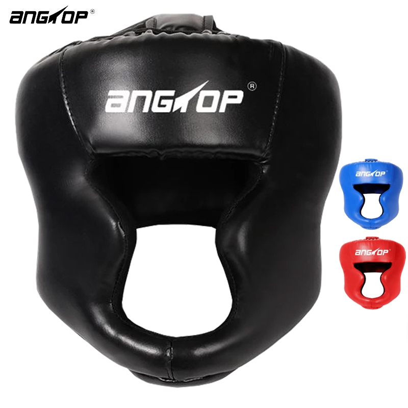 ANGTOP ผู้ใหญ่ เฮดการ์ด PU ช่วยลดแรงกระแทก ปรับขนาดได้ สำหรับฝึกมวยและกีฬาต่อสู้ head guard boxing