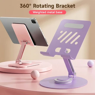 ขาตั้งแท็บเล็ตและโทรศัพท์ สีมาคารอง เหล็กกล้าคาร์บอน หมุน 360° พับเก็บได้ พร้อมแผ่นกันลื่น