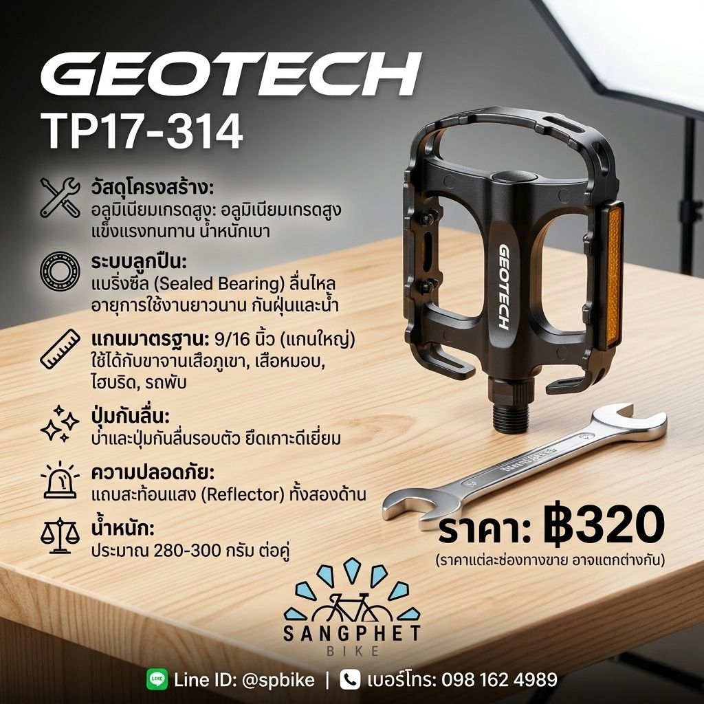 บันไดจักรยาน Geotech TP17-314 ใส่ได้กลับเสือหมอบ, เสือภูเขา, Hybrid