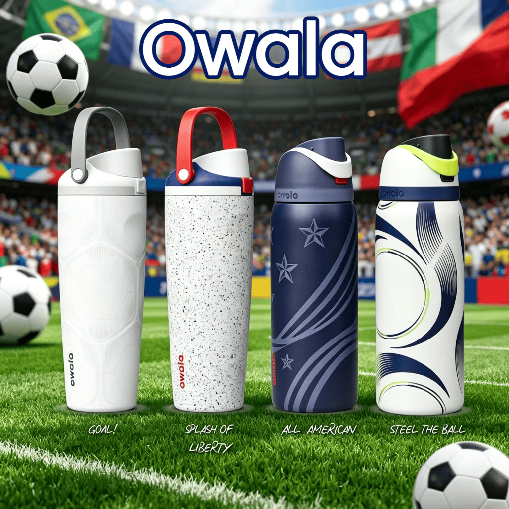 Owala Soccer Special Edition Bottles 30oz/32oz ของแท้ 100% สแตนเลส กันหก เก็บร้อนเก็บเย็น พร้อมส่ง