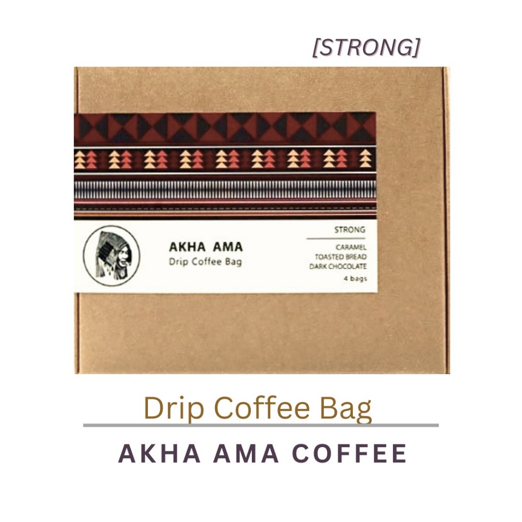 AKHA AMA COFFEE กาแฟ อาข่า อ่ามา : DRIP COFFEE BAG (STRONG) กาแฟ อาข่า อาม่า สำหรับดริปแบบซอง (คั่วเข้ม) 4 ซอง/กล่อง