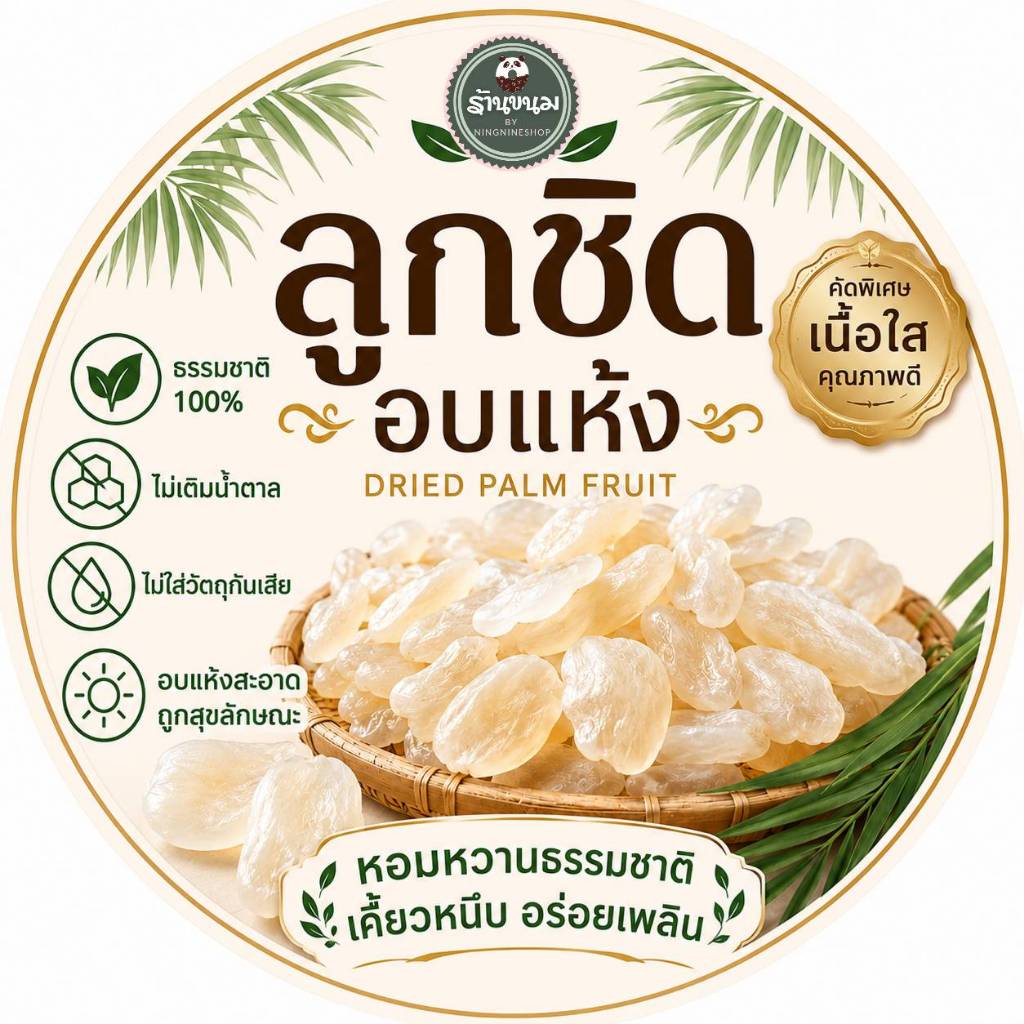 ลูกชิดอบแห้งธรรมชาติ คีโต ไม่ฟอกสี เนื้อนุ่มหนึบ พร้อมทาน