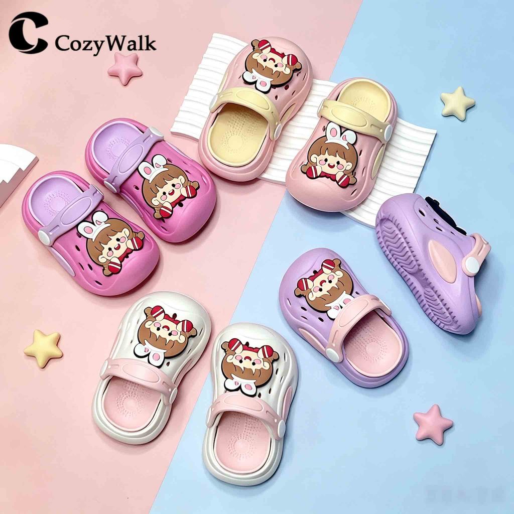 CozyWalk รองเท้าแตะเด็กผู้หญิง ลายการ์ตูน พื้นนุ่ม กันลื่น รองเท้าเด็กน่ารัก น้ำหนักเบา ใส่สบาย พร้อมส่ง