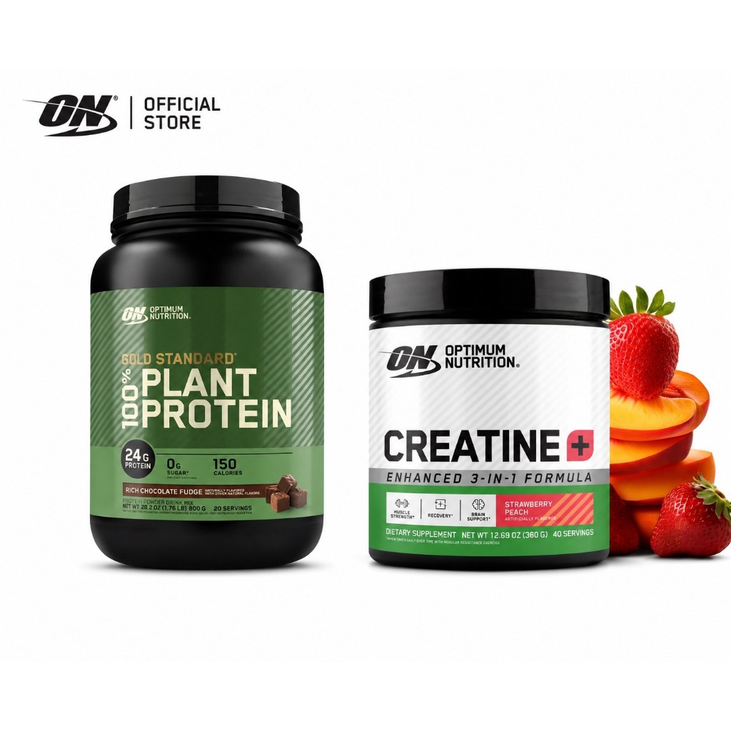 Optimum Nutrition Gold Standard 100% Plant Based 740gram (1.63lb) + Optimum Nutrition Creatine[+] St