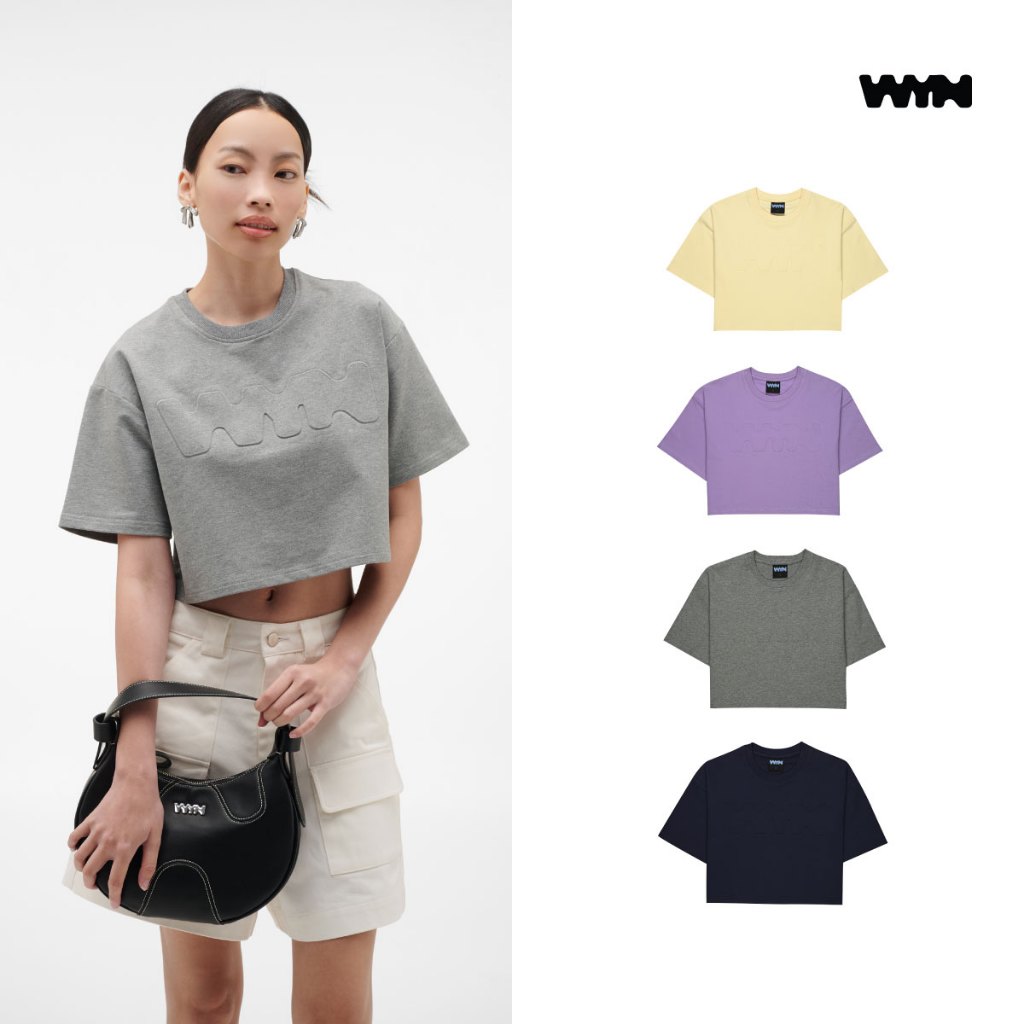 WYN เสื้อยืดแขนสั้นผู้หญิง ทรงครอป คอกลม YTSZ006 มีให้เลือก 4 สี