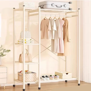 ราวแขวนเสื้อผ้า110/150cm พร้อมชั้นวางของ ราวเเขวนเสื้อผ้า 9 ขนาด