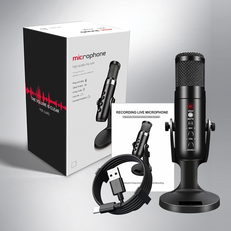 ไมค์ตั้งโต๊ะ MU900 ASMR คอนเดนเซอร์ MicrophoneUSB 2.0 ทำคอนเทนต์ASMR สตรีมเมอร์ พอดแคสเตอร์