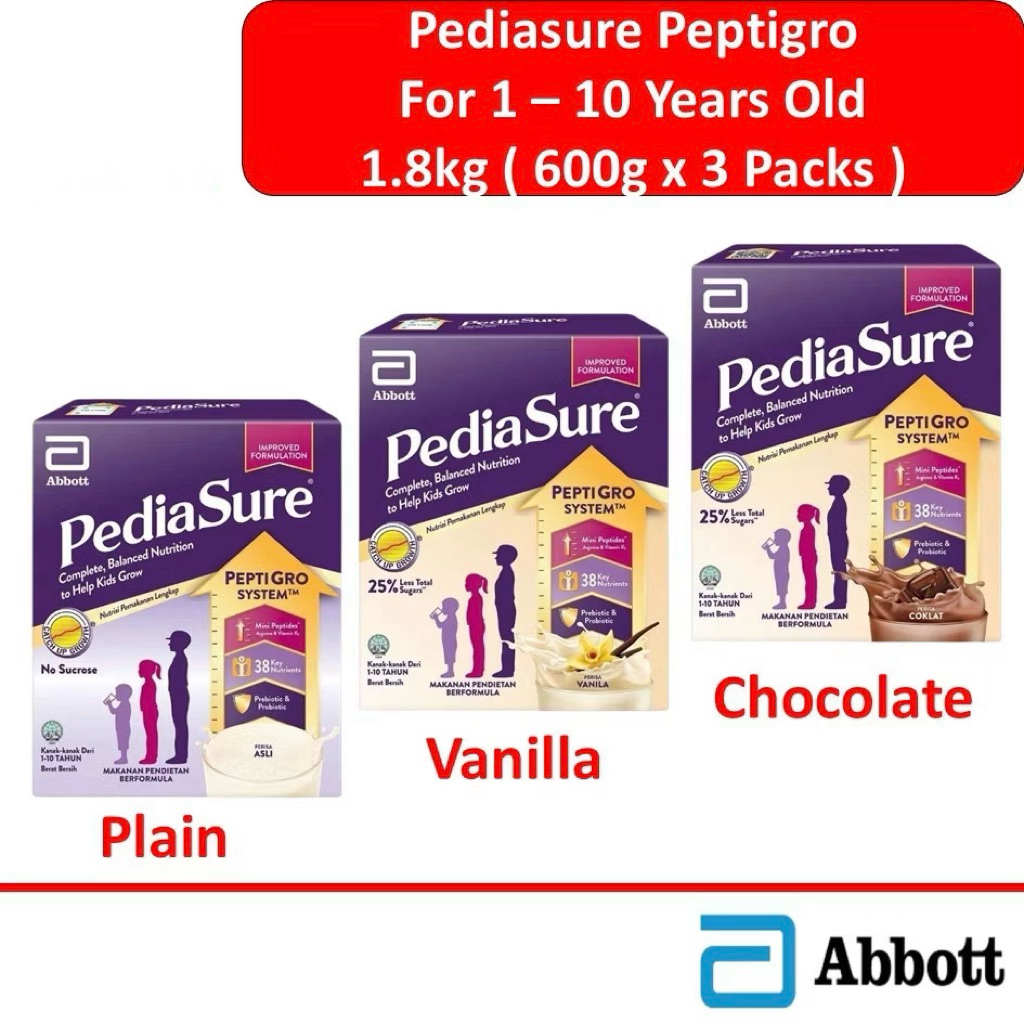นมพีเดียชัวร์ PediaSure สำหรับเด็กเบื่ออาหาร 550g /1.1kg