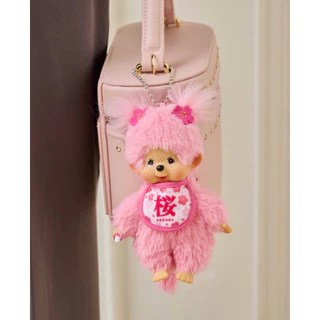 พร้อมส่งพวงกุญแจ ตุ๊กตา Monchhichi ชาเขียว🍃& ซากุระ มีส่งด่วน หิ้วเองจากญี่ปุ่น