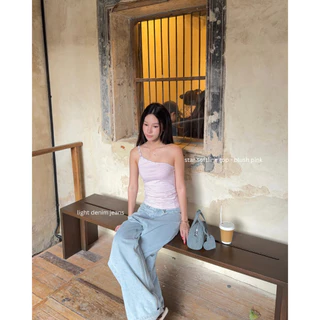 arka atelier - custom jeans (s-xxl) กางเกงยีนส์เอวสูง สีพิเศษ ขากระบอกกลาง
