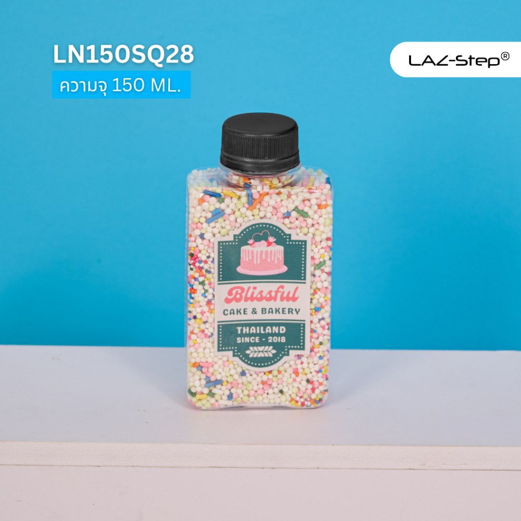 LAZ-Step ขวดพลาสติก PET  Bottles ซีรี่ย์ 28 รหัส LN150SQ28/1881 ความจุ 150 ml. บรรจุลังละ 336 ชุด