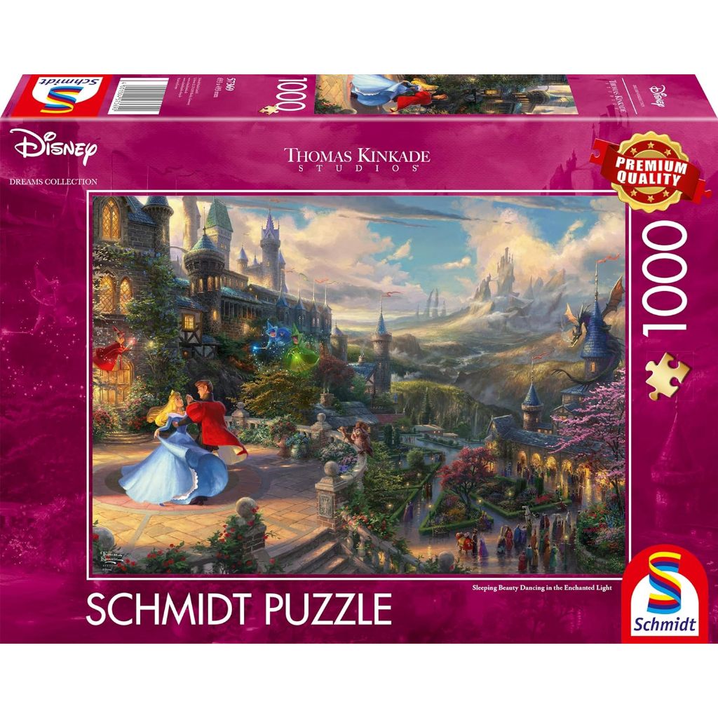 Jigsaw Puzzle Schmidt - Disney : Sleeping Beauty Dancing in the Enchanted Light / Kinkade 1000 Piece. จิ๊กซอว์ 1000 ชิ้น