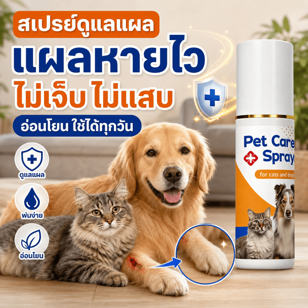 💊ดูแลเร็ว หายไว 💊สเปรย์สมานแผลสำหรับสัตว์เลี้ยง สเปรย์พ่นแผล ใช้ได้ทั้งแมว-สุนัข ป้องกันติดเชื้อ แห้งเร็ว ไม่เลีย
