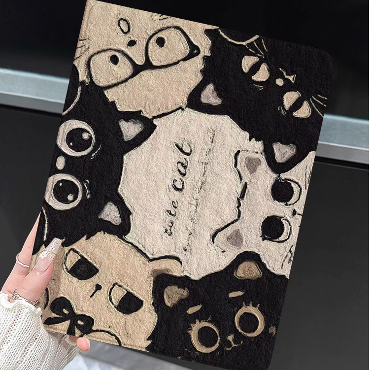 ออกให้ 24 ชม แมวดำ คสสำหรับ For ipad gen10/9/8/7 Air4/5/6/1/2 pro11 13 gen5/gen6 MINI 2/3/4/5/6 2022 เคสป้องกันไอแพด