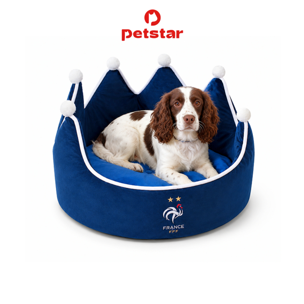 Petstar ที่นอนสุนัข ที่นอนแมว Pet Bed เบาะนอนสัตว์เลี้ยง ลายทีมชาติฝรั่งเศสลิขสิทธิ์แท้ เบาะนุ่ม ไม่ยุบตัว มีฐานกันลื่น