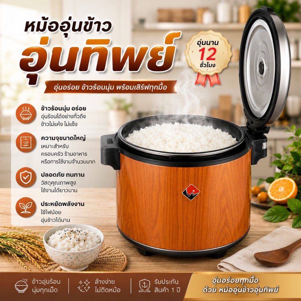 หม้อข้าว หม้ออุ่นข้าวขนาดใหญ่ 23ลิตร XQ-WS23 เก็บความร้อน แถมทับพี📌มีพร้อมส่ง