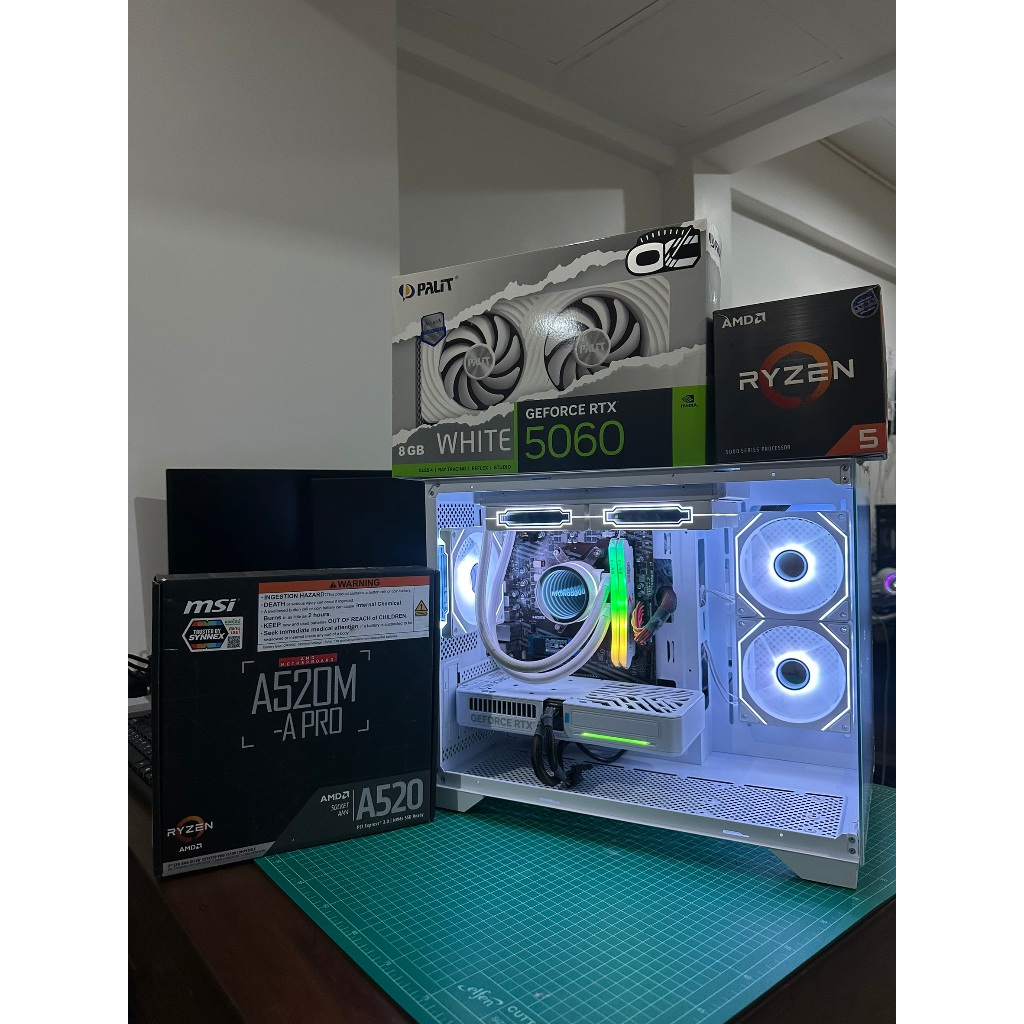 คอมเซ็ตมือสอง Spec Ryzen R5 5600X / RTX 5060 8gb OC / A520M-A Pro DDR4 / Ram 16gb(8*2) bus 3200 / M.