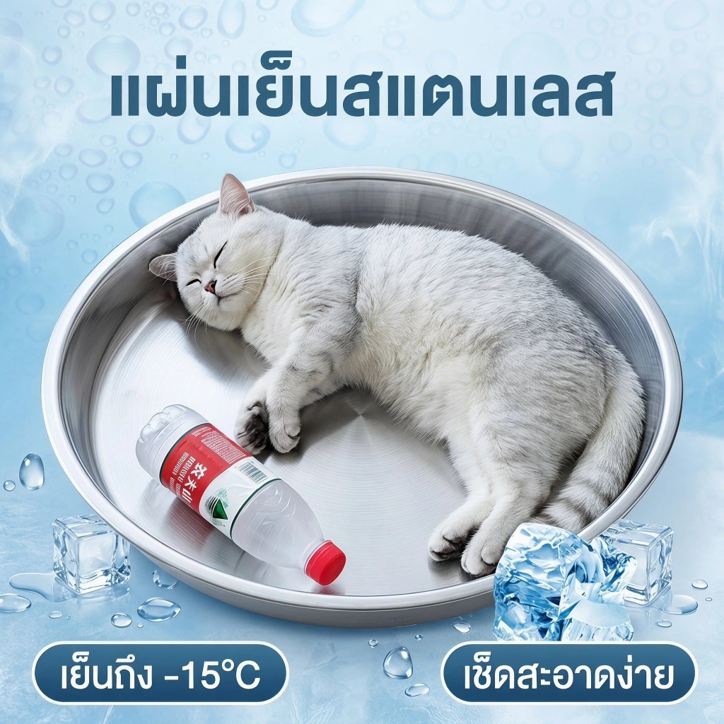 แผ่นเย็นแมว 304 สแตนเลส ถาดคลายร้อนสำหรับสัตว์เลี้ยง