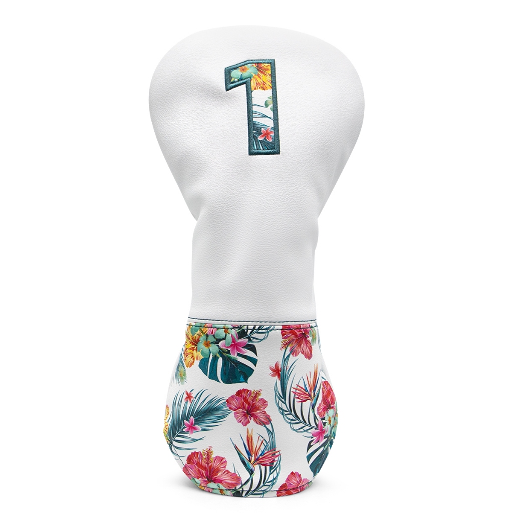 Golf Head Cover "Tropical Flowers" Cover for Golf Clubs -Driver Headcover ปลอกหุ้มไม้กอล์ฟ สำหรับไม้