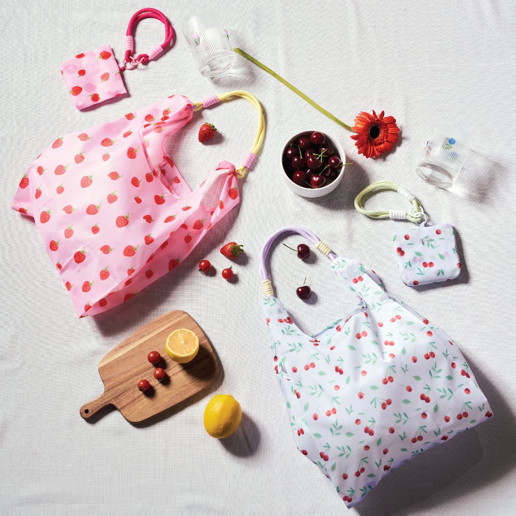 White Story - Fruit Foldaway Tote (Cherry & Strawberry)