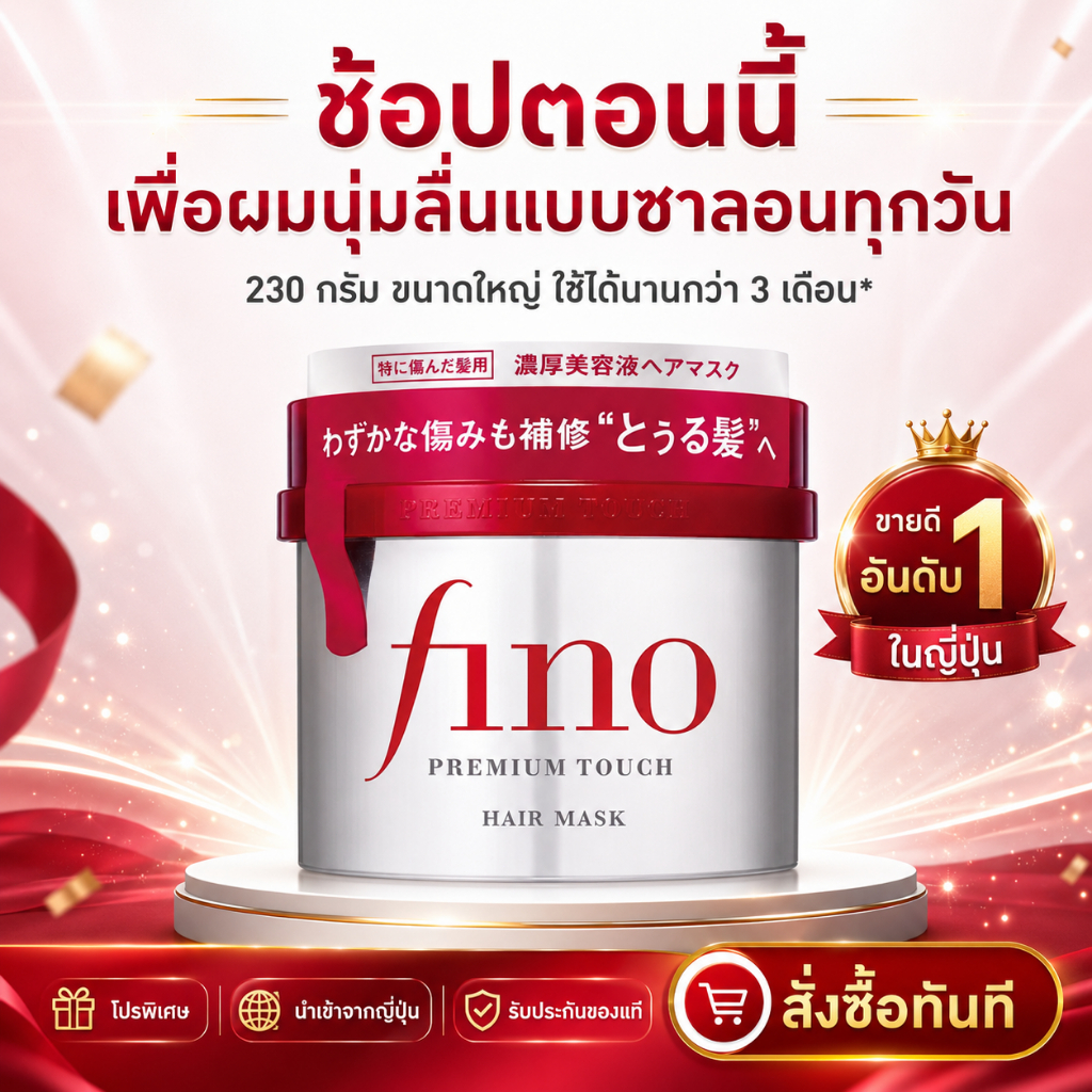 Fino Premium Touch Hair Mask 230g ซ่อมแซมผมเสีย บำรุงลึกซึ้ง ผมสวยงามเงางามตลอดวัน