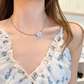 COD-ส่งเร็วจากไทย🎀สร้อยคอดอกไม้ เกาหลี สุดพิเศษ โซ่ไหปลาร้า สวมใส่ได้ทุกวัน เครื่องประดับ สำหรับผู้หญิง-Ten