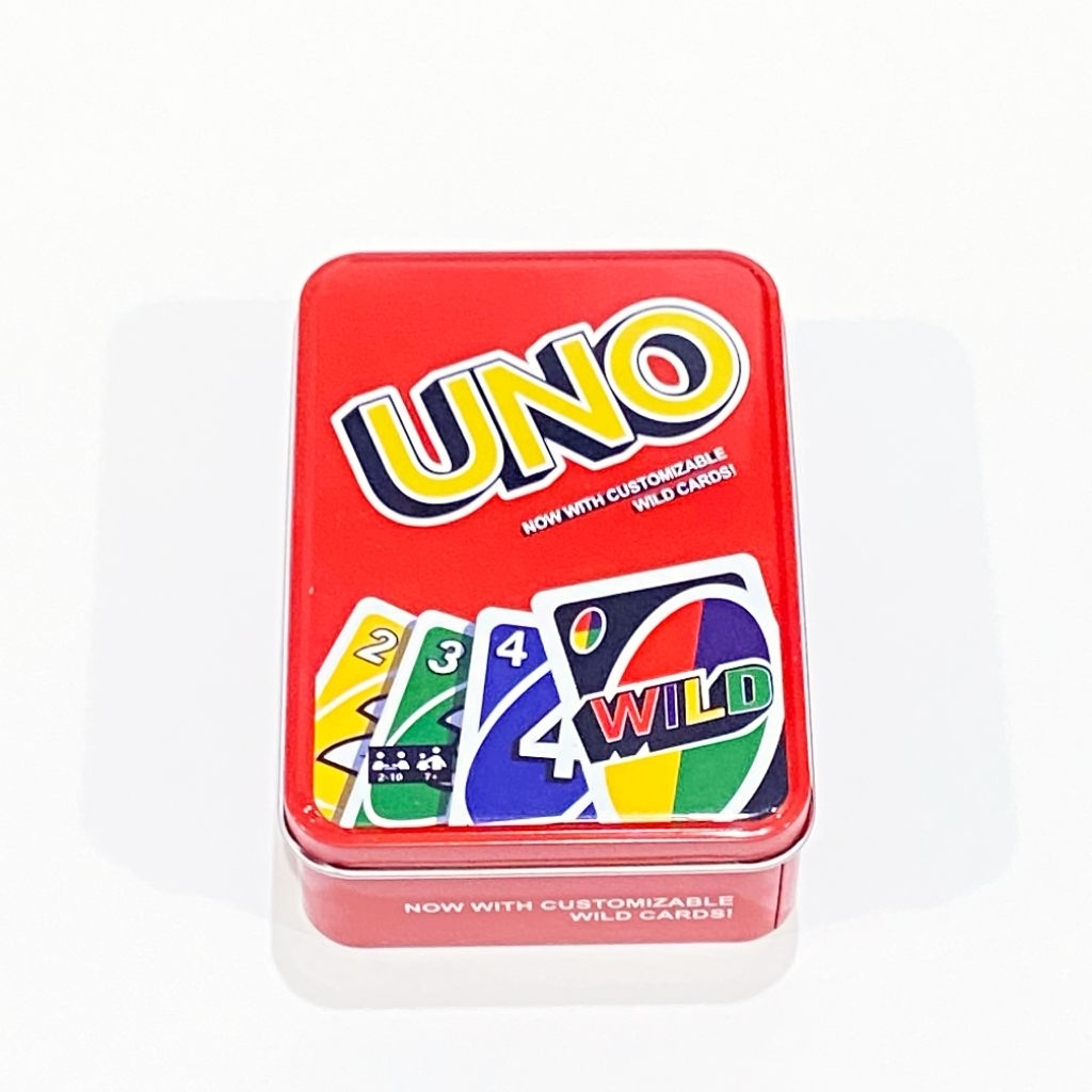 การ์ดเกมอูโน่กล่องเหล็ก UNO WILD FLIP ไพ่อูโน่ อูโน่รุ่นกล่องเหล็ก อูโน่สปิน มีวงล้อ เกมส์ครอบครัว มี108ใบ สินค้าขายดี