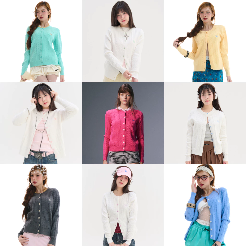 Bemingtop643(S-XL) - BMG Knit Cardigan (PREชมพู,แดง,ฟ้าพาส,กรม,น้ำตาล,ม่วงพาส,ขาวชมพู,ครีมเข้มM/น้ำตาล,ครีมL20 วัน) thumbnail 10