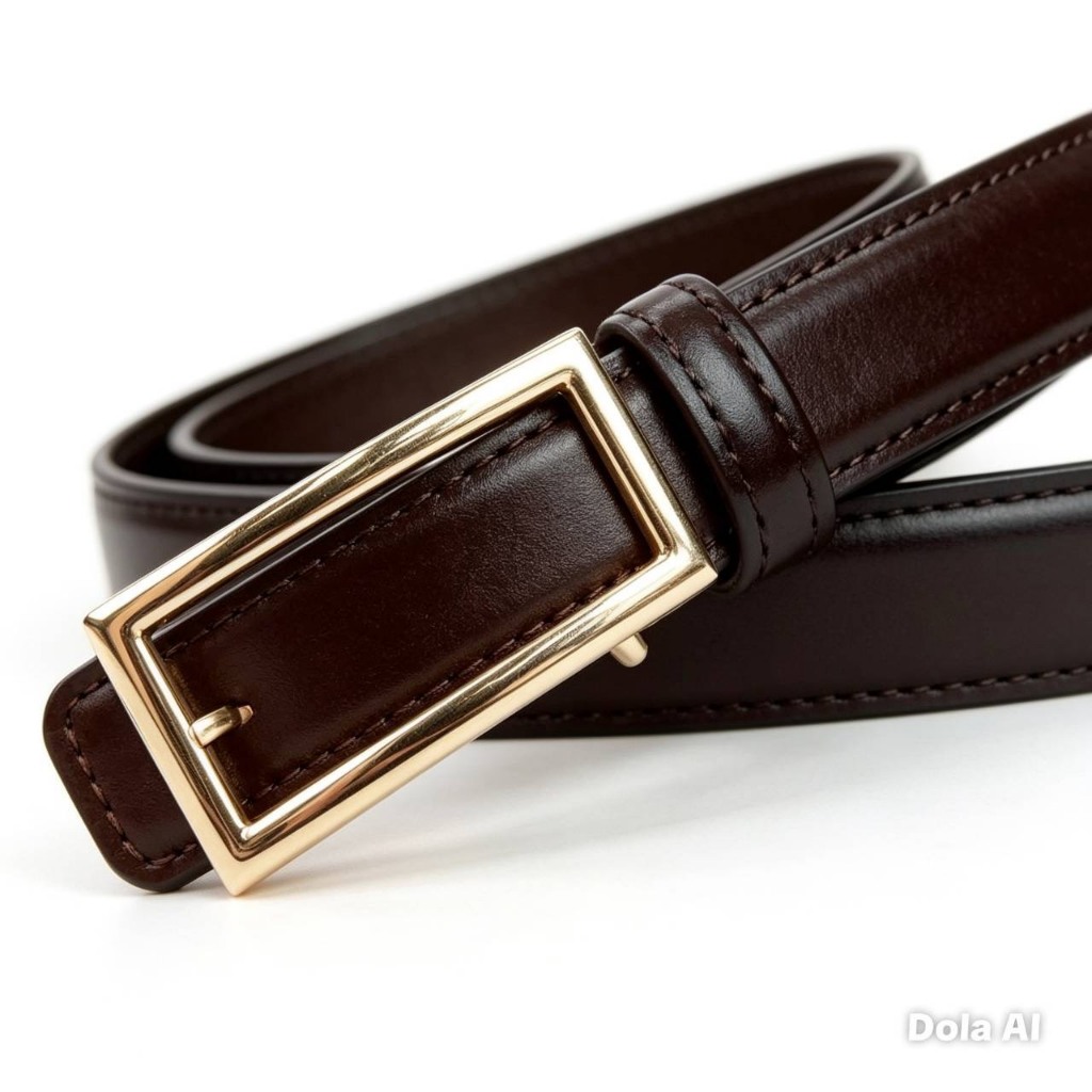 LK531 เข็มขัดหนังผู้หญิงหัวกรอบสีทอง รุ่น Slim Elegant รูปที่ 5