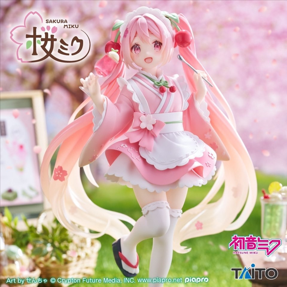พร้อมส่ง/โมเดลมิกุซากุระ มือ1 ฟิกเกอร์แท้จากญี่ปุ่น(ในรูปตัวอย่าง)Hatsune Miku Coreful Figure Sakura Miku Japanese Cafe
