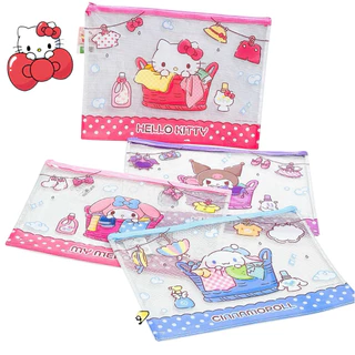 กระเป๋าใส่เอกสาร A4 A5 ลาย Sanrio Hello Kitty My Melody Kuromi Cinnamoroll ซองซิปกันน้ำ แฟ้มเอกสารน่ารัก