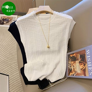 MQzz4289 *พร้อมส่ง*เสื้อไหมพรมแขนกุด  ลายตัว F (รอบอก 32-44 นิ้ว) ลายตัวF เสื้อถัก ลายนูนสวย  สาวอวบใส่ได้ Freesize