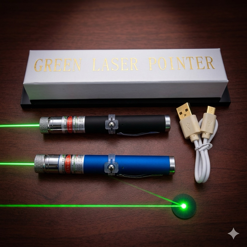 เลเซอร์แสงเขียวความแรงสูงGreen Laser Pointerชาร์จแบตด้วยUSB