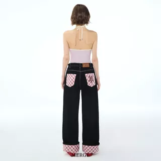 Merge Official - V Folded Waist Jeans (พร้อมส่ง)