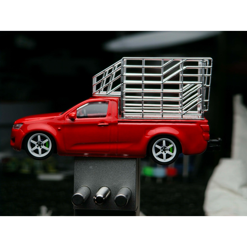 !!ขายเฉพาะ คอก!! โมเดลคอกสูงสีเงินล้วน  V.2 สายคลีน 1:64 (ใส่ได้เฉพาะรถดีแม็ก Majorette)