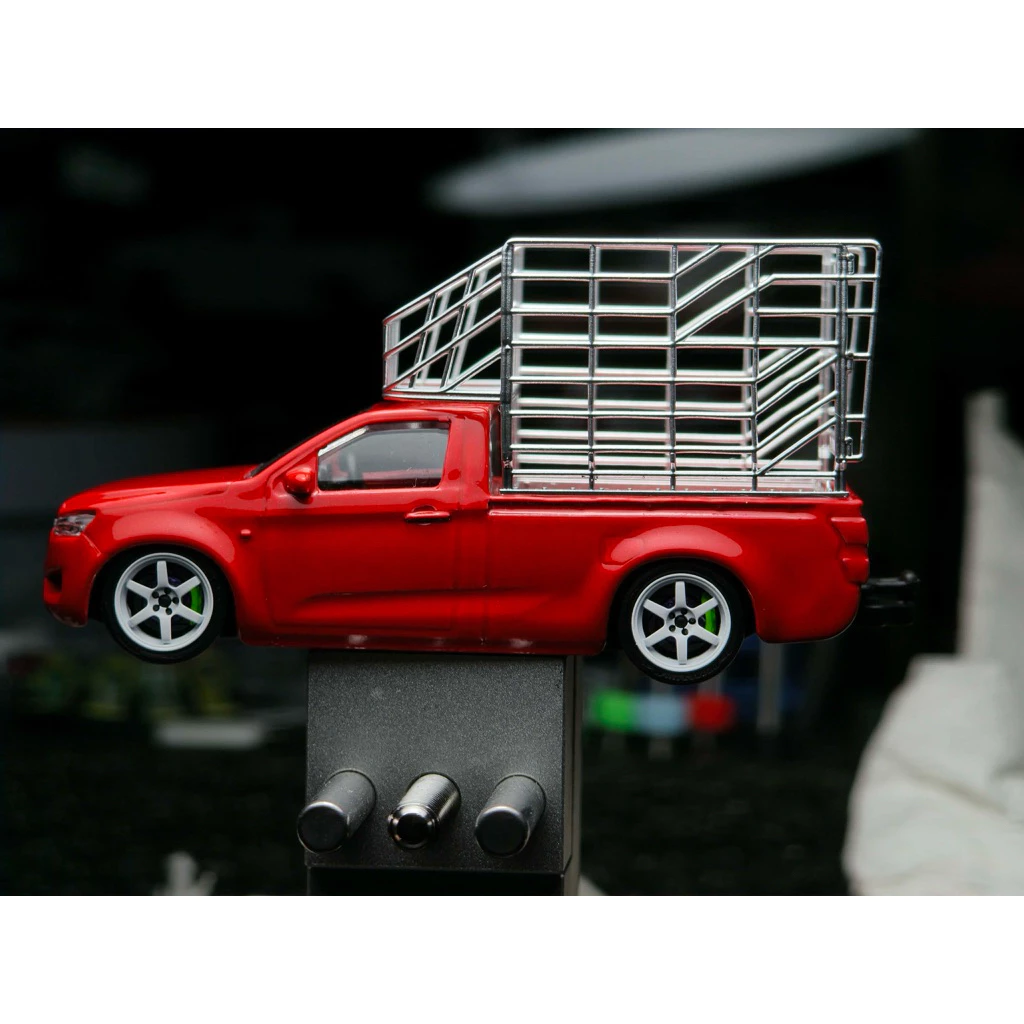 !!ขายเฉพาะ คอก!! โมเดลคอกสูงสีเงินล้วน V.2 สายคลีน 1:64 (ใส่ได้เฉพาะรถดีแม็ก Majorette)