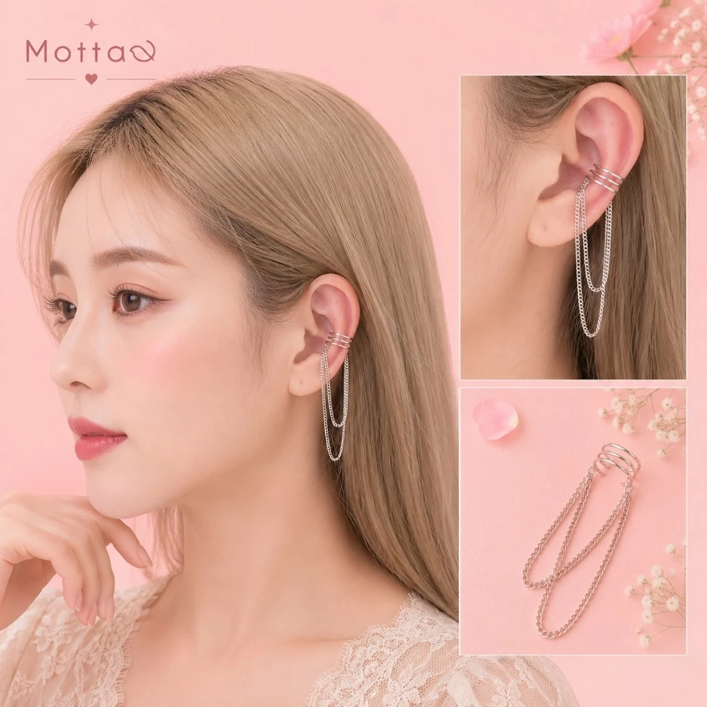 Motta Earring Earcuff ต่างหูข้างเดียวห้อยโซ่