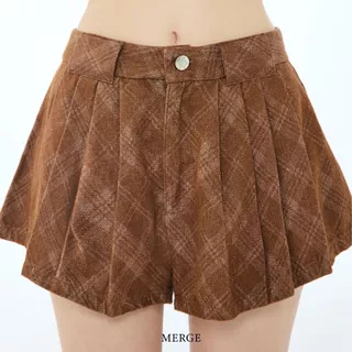 Merge Official - Puffy Pleated Denim Shorts (พร้อมส่ง)